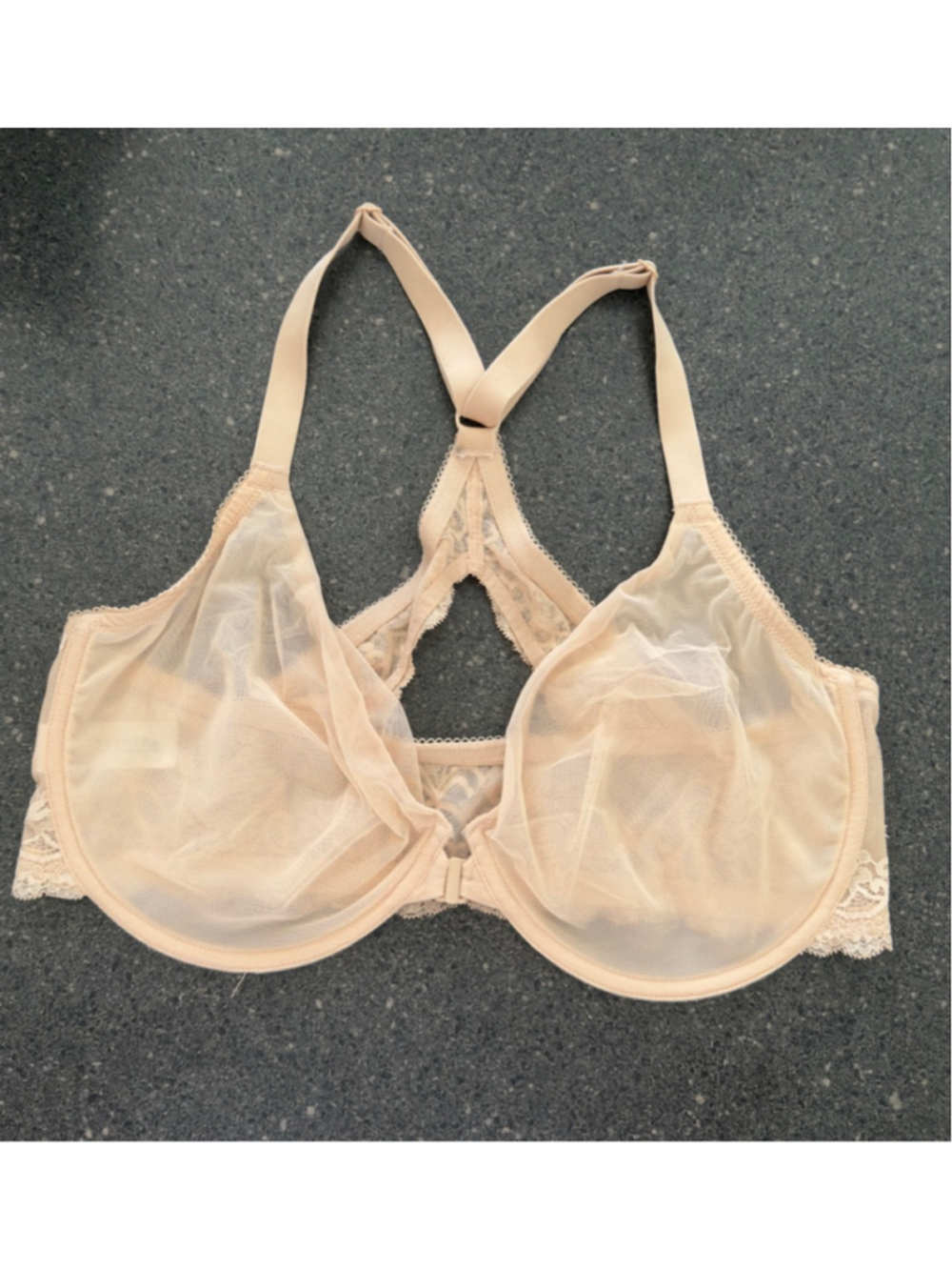 Women's DELIMIRA Beige Front Closure Racerback Bra - Picture 2 of 5